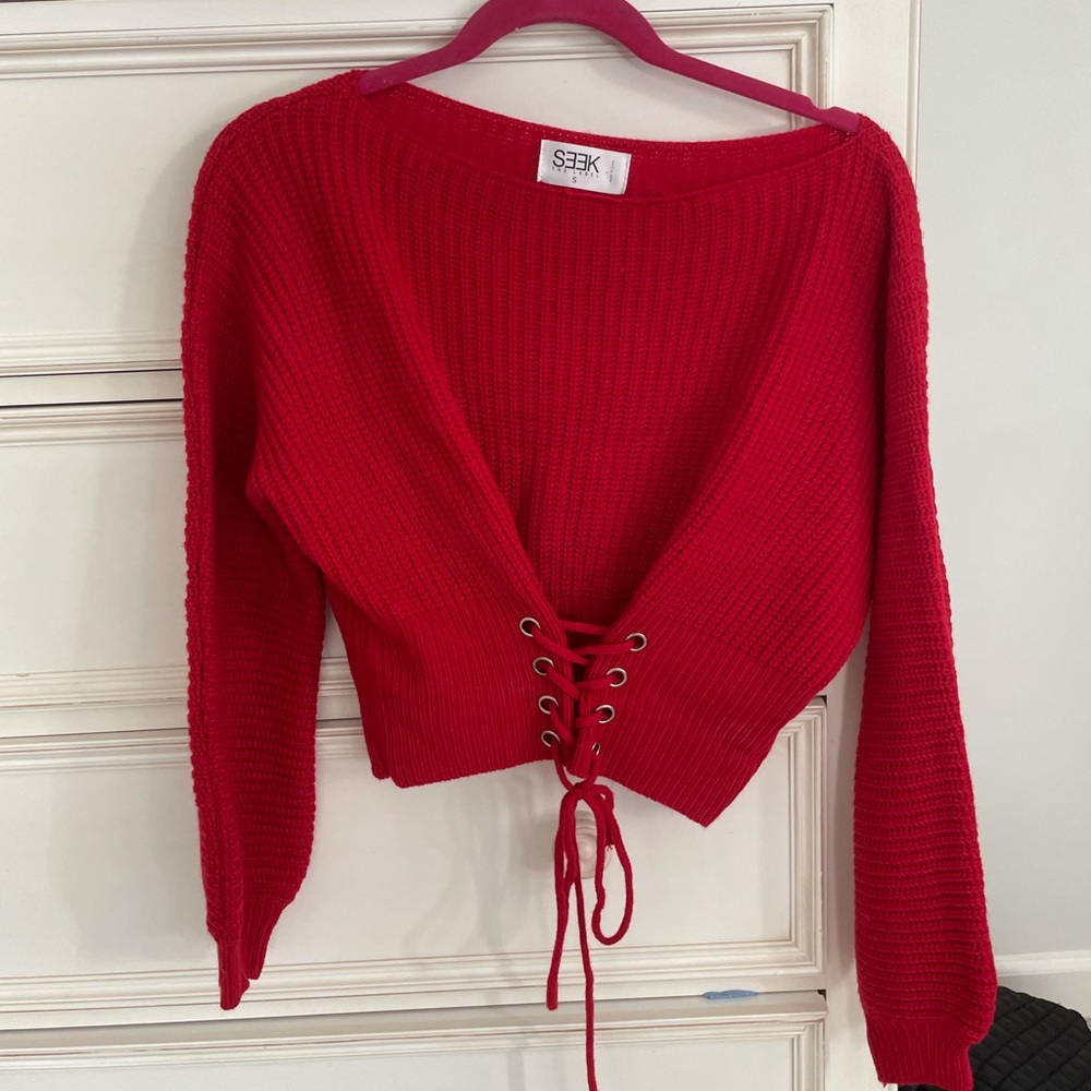 Size small SEEK cropped red sweater